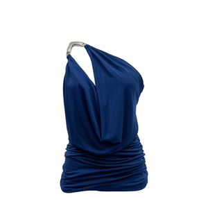 Women's Eco-Friendly Breathable Fleece Fabric Tank <b>Top</b> with <b>Sequined</b> Hole Applique Ruffles Casual Style - Product Image 1