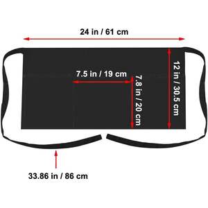 Delantal de cintura de nailon con estampado personalizado 2025 para camareros camareras, medio delantal de servidor de Bistro de 3 bolsillos para limpieza de restaurante - Product Image 6