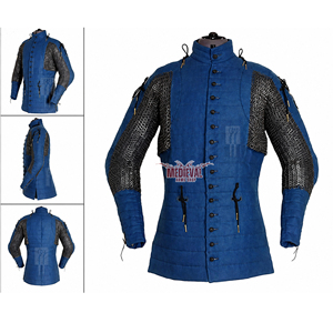 Gambesón Medieval con Malla Metálica, Abrigo de Manga Larga, Armadura Acolchada de Algodón, Disfraz de Cosplay, Traje para Festival de Halloween - Product Image 1