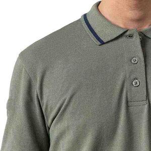 Daizen Star Men's Gray Short Sleeve for Shirt Solid Color Embroidered Logo Casual Polyester/Cotton Jersey Fabric Breathable - Product Image 4