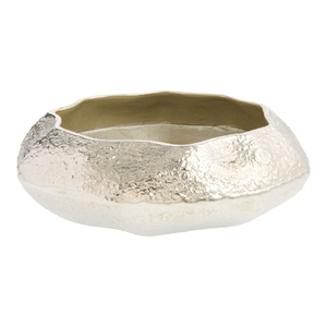 Bol de service en aluminium moulé poli brillant argenté, design simple et standard, pour la maison ou l'hôtel, au prix le plus bas - Product Image 1