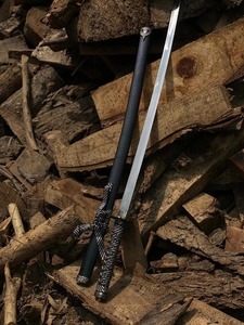 Espada Katana de Acero Hecha a Mano con Hoja Recta y Mango de Nylon Trenzado, Disponible para Uso en Exteriores (OEM) - Product Image 1
