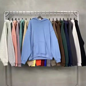Sweat-shirts à capuche unisexes surdimensionnés de haute qualité pour hommes, couleurs personnalisables, logo, doublure unie, hiver, poids lourd, 100% biologique - Product Image 2