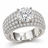 Bague de déclaration pour homme en or jaune massif 18 carats, sertie de diamants taille ronde et pavé, avec dessus carré, fabrication sur mesure
