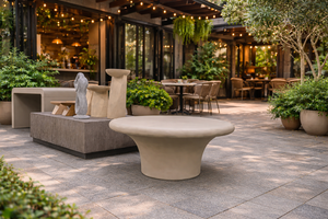 โต๊ะกาแฟคอนกรีตสีขาว ดีไซน์ทันสมัย สำหรับใช้งานกลางแจ้ง หรูหรา กันน้ำ ทนทาน รับประกันคุณภาพ - Product Image 4