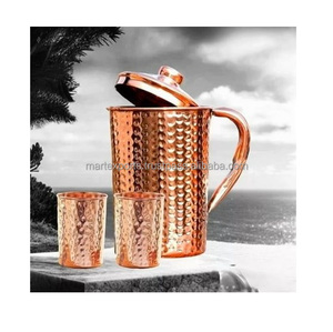 Carafe à eau en cuivre de grande capacité au design classique pour une vie durable et un service raffiné - Product Image 2