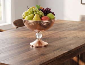 Premium Eco Friendly Metal Decorative <b>Bowl</b> With Hammered Design Elegant Centerpiece Tabletop Stylish Home Decor <b>Party</b> Event - Product Image 3