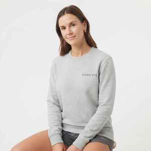 Sweat-shirt pour femme en tissu molletonné 100% coton, gris, col rond, coupe classique, imprimé personnalisé - Product Image 5