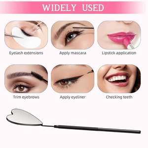 Large <b>Square</b> Stainless Steel Single-Sided Silver Finish Eyelash Cosmetic <b>Mirror</b> Lighted for Extensions Lash - Product Image 3