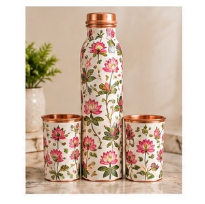 luxury Printed <b>Copper</b> <b>Water</b> <b>Bottle</b> with <b>Copper</b> Drinkware Gift Box - Product Image 1