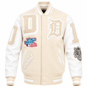 URBANGAZER <b>Men's</b> Winter Varsity <b>Jacket</b> Woolen Fabric Eco-Friendly Breathable Windproof Quick Dry Thick High Street Style - Product Image 2