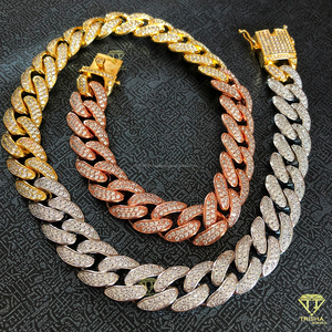 Cadena Cubana Completa para Hombre, Joyería Hip Hop de 3 Tonos, Plata de Ley 925, Diamante Moissanita, Collar de Lujo - Product Image 5