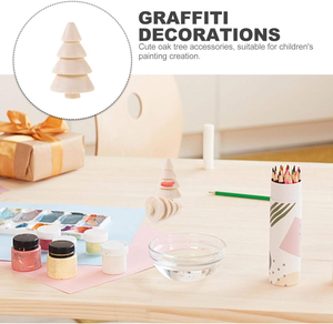 Mini DIY Unfinished Wooden <b>Xmas</b> <b>Tree</b> Figures for Kids Arts and Crafts Porject Home Christmas Decoration - Product Image 6