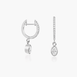 Pendientes de Aro con Diamantes Cultivados en Laboratorio con Certificación IGI, Color DEF, Claridad VS VVS, Oro Sólido de 18K, Corte Ovalado, Joyería para Boda, Regalo - Product Image 5