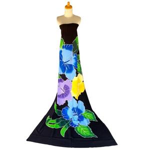 100% rayón de una pieza Fitness traje de baño pintado a mano Floral playa Sarong selecciones de colores amplios al por mayor diseño de impresión ropa deportiva - Product Image 1