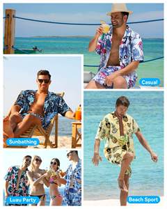 เสื้อทรงโอเวอร์ไซส์ทันสมัย พิมพ์ลาย ระบายอากาศได้ดี เสื้อเชิ้ตพื้นฐานลำลอง คอวี แขนสั้น ผ้าถัก เสื้อผู้ชายไซส์ใหญ่ - Product Image 5