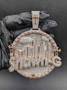 Pendentif de luxe en argent, Moissanite VVS taille brillant, serti clos, plaqué rhodium, motif couronne, pour fête Hip Hop, de haute qualité, créé en laboratoire - Product Image 6