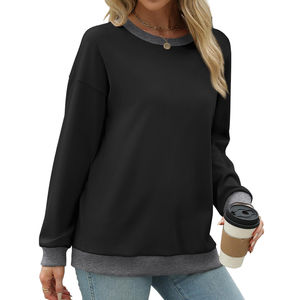 Sudaderas de manga larga con cuello redondo, estilo oversize para mujer, ropa de moda para invierno, sudadera informal de punto para mujer, MOQ bajo. - Product Image 3