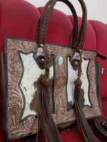 Sac bandoulière unisexe de luxe en cuir de vachette occidental, fait main au Japon, avec deux sangles, motif floral solitaire, 36L, imperméable