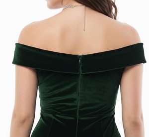 Vestidos mini de terciopelo coreanos modernos para mujer, con hombros descubiertos, para fiesta de graduación - Product Image 5