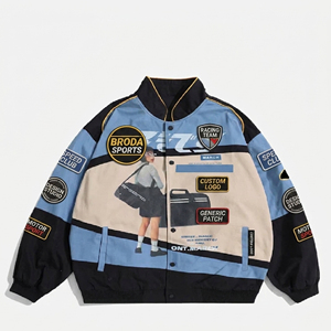 Veste de course unisexe en coton respirant, style NASCAR, entièrement brodée, poids lourd, personnalisable OEM, vente en gros premium - Product Image 2