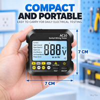 AC10 Detektor Penguji Soket Listrik Detektor Fase Polarisasi Steker Garis Nol Pemeriksa Fase Multimeter Penguji Digital Voltmeter