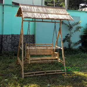 Balançoire en bambou naturel – Chaise suspendue artisanale et écologique pour jardins, complexes hôteliers, balcons et espaces extérieurs - Product Image 3