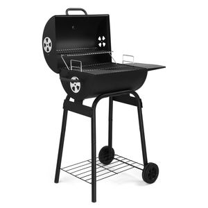 Griglia a Carbone a Barile con Tavolino Laterale e Ruote per Barbecue all'Aperto, Campeggio, Picnic e Uso in Patio - Product Image 5