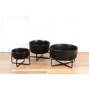 ชามอาหารสำหรับแมวและสุนัขแบบเดี่ยวทำจากสเตนเลสยกระดับโลหะ - Product Image 1