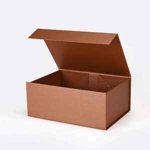 Boîte cadeau magnétique de luxe en gros avec ruban or rose, emballage de panier en carton rigide de qualité supérieure - Product Image 1