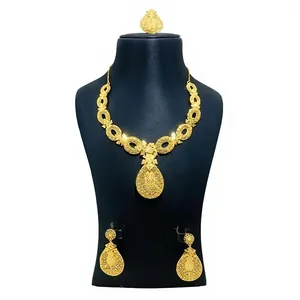 Conjunto de Collar de Novia Chapado en Oro Africano Vintage de 24K para Mujer - Product Image 1