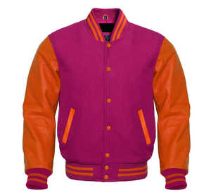 Chaqueta universitaria de béisbol informal personalizada al por mayor para hombre, chaqueta bomber estilo Letterman con logotipo bordado en la parte delantera - Product Image 3