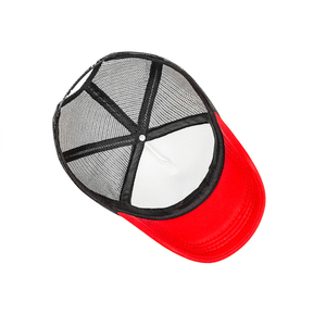 White Red Trucker Cap Mesh Back 6-Panel Adjustable Unisex Casual <b>Hat</b> Spring <b>Summer</b> - Product Image 2