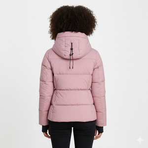 Veste matelassée à capuche pour femme de haute qualité, vente en gros, manteau d'hiver en polyester pour l'extérieur, réversible, avec capuche amovible, tendance et chaud - Product Image 5