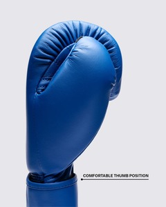 Gants de boxe Fly en cuir véritable, couleur bleue personnalisée, pour entraînement de boxe et salle de sport. - Product Image 4