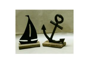 รูปสมอตกแต่งทำจากอลูมิเนียมพร้อมขาตั้งไม้สำหรับตกแต่งคริสต์มาสสำหรับตกแต่งบ้านตามเทศกาล - Product Image 3