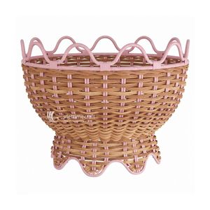Cesta de Servir de Ratán Vintage de Lujo con Borde Festoneado, Centro de Mesa Ecológico de Fibra Sostenible para Cocina - Product Image 2