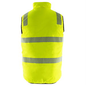 Chaleco de Seguridad Reflectante de Alta Visibilidad para Hombre, Ropa de Trabajo de Poliéster con Franjas de Alta Visibilidad, Forro Interior Negro, Bicolor - Product Image 4