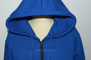 Sweat-shirt à capuche zippé en polaire bleu roi moderne pour homme, manches longues, poignets côtelés, veste de sport décontractée, personnalisable à 100% - Product Image 2
