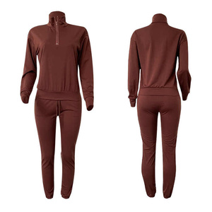 Conjunto Deportivo Informal para Mujer, Sudadera con Capucha y Pantalones Jogger de Felpa Transpirable, Mezcla de Algodón, con Cordón Ajustable, para Correr y Hacer Ejercicio - Product Image 2