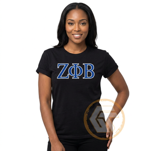 GREEK TREASURES เสื้อยืดสตรี Zeta Phi Beta Sorority ลำลองคุณภาพสูงระบายอากาศได้ดีผ้าฝ้าย 100% คอกลมแขนสั้นโลโก้ - Product Image 5
