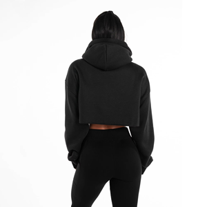 Sudadera con Capucha Corta Informal para Mujer, Marca King, con Bolsillos Bordados, Manga Larga, Tejido de Felpa, 240g, Poliéster/Algodón - Product Image 3