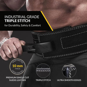 Cinturón de Levantamiento de Pesas de Caucho Natural y PVC de Alta Calidad, Soporte Lumbar para Gimnasio, Entrenamiento, Antideslizante, Impermeable, Transpirable, con Logotipo Personalizado - Product Image 2