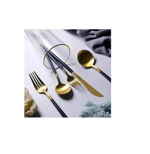 Ensemble de couverts de luxe en acier inoxydable noir mat, prêt à être expédié, pour hôtels et restaurants, qualité alimentaire, cuillère et fourchette - Product Image 3