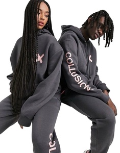 Sudadera Unisex de Talla Grande, Jersey Ajustado, Pantalones de Chándal, Chándal Grueso con Capucha, Diseño de Logo a Elegir, Otoño e Invierno - Product Image 3