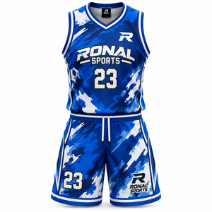 Ensemble d'uniformes d'entraînement de basketball personnalisés, réversibles et respirants, comprenant un maillot sans manches et un short à taille élastique, kit d'entraînement de basketball OEM - Product Image 1