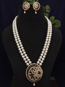 Atractivo Juego de Pendientes Kundan Mala de Moissanita Larga Chapada en Oro de Primera Calidad, Joyería de Diseño para Mujer para Bodas y Fiestas - Product Image 3