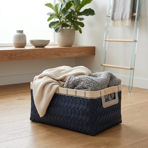 Recta Natural Color Woven Natural Fiber Eco-Friendly Space Saving <b>Rectangular</b> <b>Storage</b> <b>Basket</b> Home Decor Organizer - Product Image 4