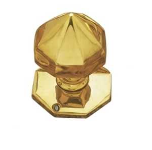 Juego de manija de puerta con cerradura de palanca de latón estilo georgiano y escudo con orificio para llave para puerta interior - Product Image 6