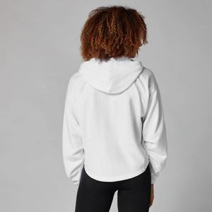 Veste d'hiver à manches longues pour femmes High Street Design avec capuche brodée à glissière Doublure en polaire épaisse Sweat à capuche de style Lind - Product Image 3